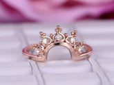 Moissanite Tiara Wedding Ring 14K Rose Gold - Lord of Gem Rings