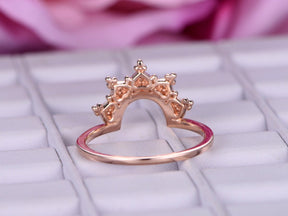 Moissanite Tiara Wedding Ring 14K Rose Gold - Lord of Gem Rings