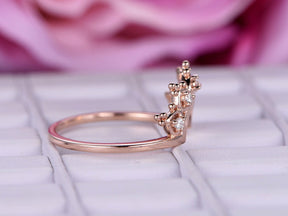 Moissanite Tiara Wedding Ring 14K Rose Gold - Lord of Gem Rings