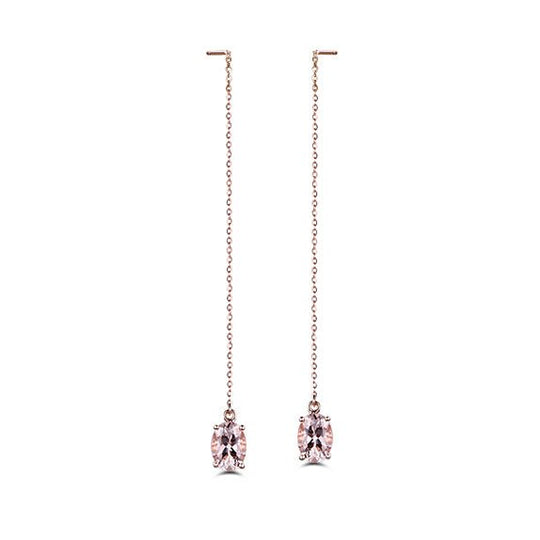 Morganite Drop Earrings 18K Gold