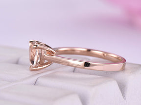 Morganite Heart Solitaire Ring 14K Rose Gold - Lord of Gem Rings