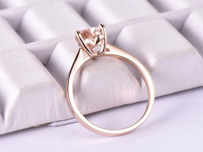 Morganite Heart Solitaire Ring 14K Rose Gold - Lord of Gem Rings