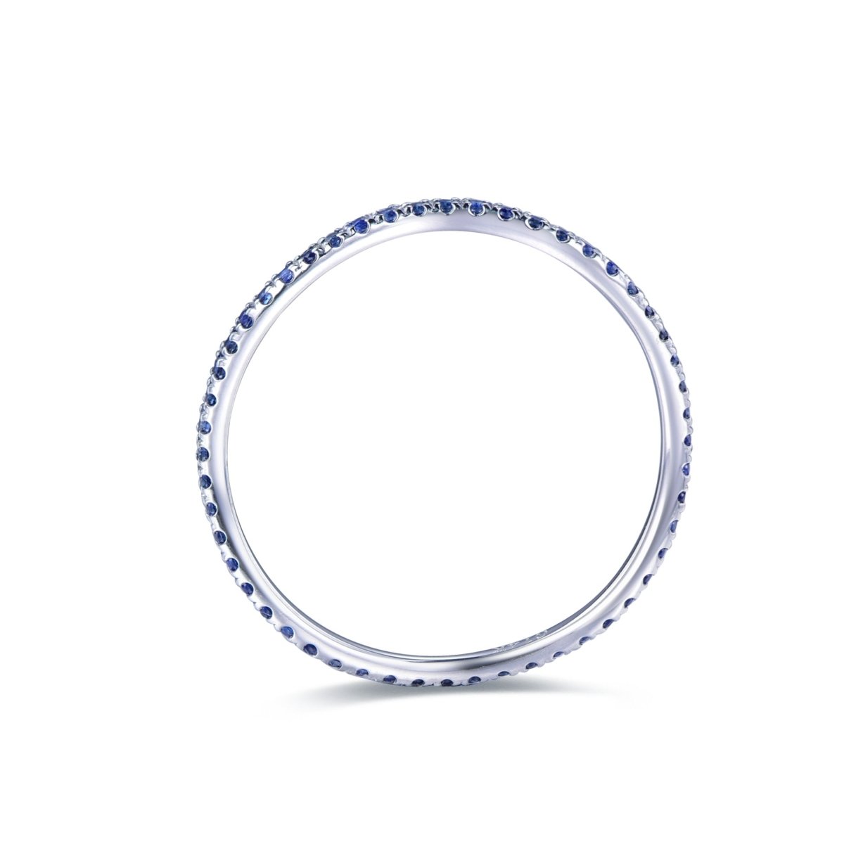 Natural Blue Sapphire Cruved Full Eternity September Birthstone Band - Lord of Gem Rings