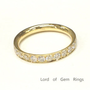 Natural Full Cut Diamond Wedding Band Full Eternity 18K Yellow Gold - Lord of Gem Rings