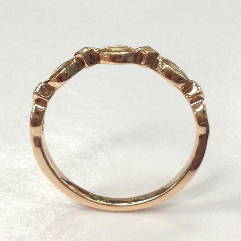 Natural Marquise Yellow Sapphire Diamond September Birthstone Band - Lord of Gem Rings