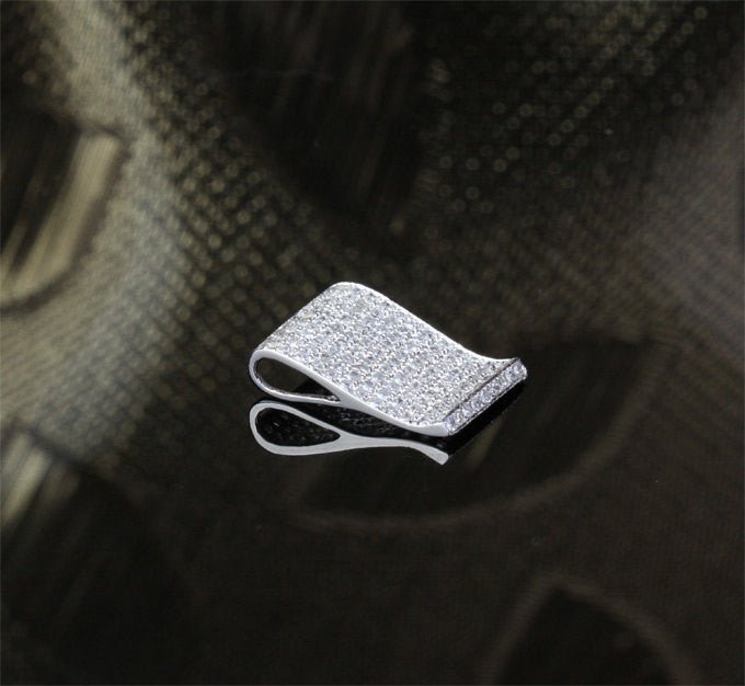 Natural Round Cut 1.32ct Diamonds Solid 14k White Gold Pave Pendant For Necklace - Lord of Gem Rings