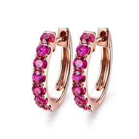 Natural Ruby Stud Earrings 18K Rose Gold - Lord of Gem Rings