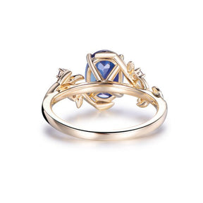 Oval Alexandrite Vine Ring 14K Yellow Gold - Lord of Gem Rings