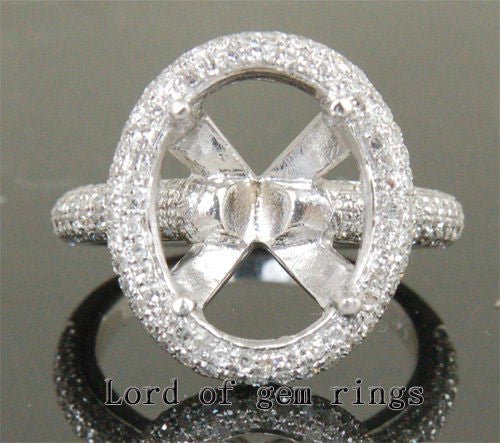 Oval Cut 11x14mm -1.26CT Diamond 14K White Gold Engagement Wedding Ring Settings