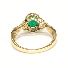 Oval Emerald Diamond Halo Infinite Love Engagement Ring - Lord of Gem Rings