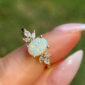 Oval Opal Petal Ring - Lord of Gem Rings