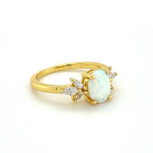 Oval Opal Petal Ring - Lord of Gem Rings