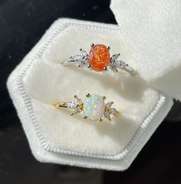 Oval Opal Petal Ring - Lord of Gem Rings