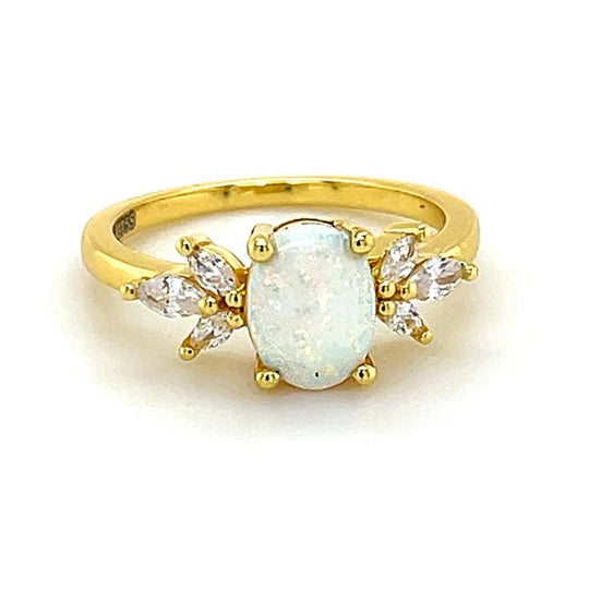 Oval Opal Petal Ring