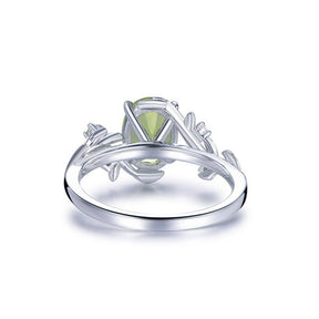 Oval Peridot Engagement Vine Ring in 14K Gold - Lord of Gem Rings
