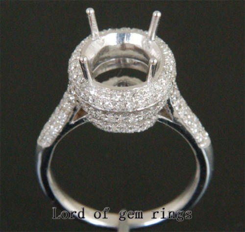 Oval Semi Mount Ring Diamond Halo Accents - Lord of Gem Rings