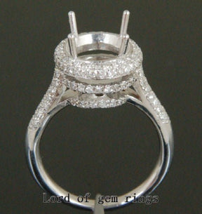 Oval Semi Mount Ring Diamond Halo Accents - Lord of Gem Rings