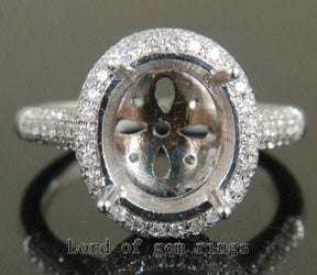 Oval Semi Mount Ring Diamond Halo Accents - Lord of Gem Rings