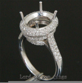 Oval Semi Mount Ring Diamond Halo Accents - Lord of Gem Rings