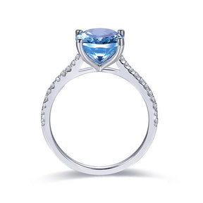 Oval Sky Blue Topaz Diamond Engagement Ring 14K Gold - Lord of Gem Rings