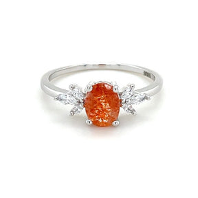 Oval Sunstone Petal Ring - Lord of Gem Rings