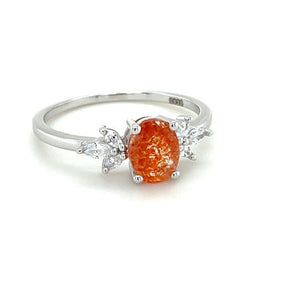 Oval Sunstone Petal Ring - Lord of Gem Rings