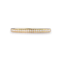 Pave Diamond Wedding Band Eternity Thin Anniversary Ring 14K Yellow Go