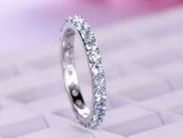 Pave-Set Aquamarine Full Eternity March Birthstone Band - Lord of Gem Rings