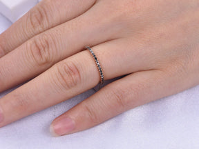 Pave-Set Black Diamond Full Eternity Thin Band - Lord of Gem Rings