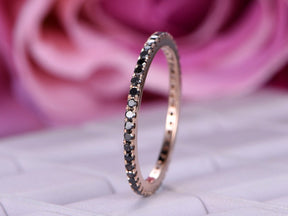 Pave-Set Black Diamond Full Eternity Thin Band - Lord of Gem Rings