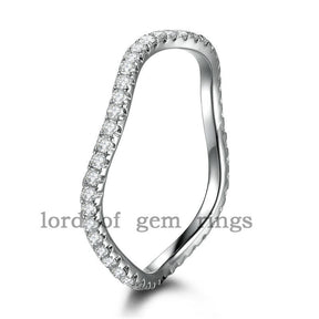 Pave-Set Diamond Curved Eternity Wedding Band - Lord of Gem Rings