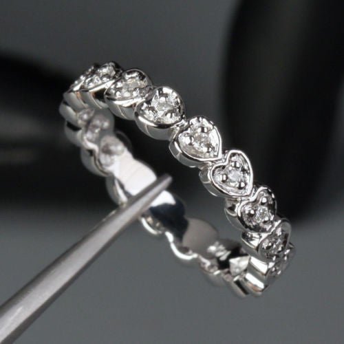 Pave-set Diamond Full Eternity Heart Band - Lord of Gem Rings