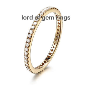 Pave Set Diamond Full Eternity Thin Band 14K Gold - Lord of Gem Rings