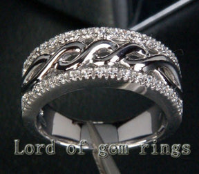 Pavé-Set Diamond Infinity Wedding Ring 14K White Gold (.28 ct.tw.) - Lord of Gem Rings