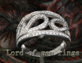Pavé-Set Diamond Knots Wedding Ring 14K White Gold (.82 ct.tw.) - Lord of Gem Rings