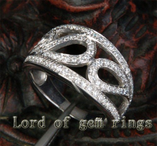 Pavé-Set Diamond Knots Wedding Ring 14K White Gold (.82 ct.tw.)