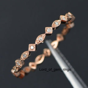 Pave Set Diamond Marquise and Rhombus Wedding Band - Lord of Gem Rings
