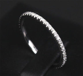 Pave-Set Diamond Wedding Band Stackable Full Eternity Ring - Lord of Gem Rings