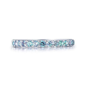 Pave-Set Half Eternity Alexandrite June Birthstone Band - Lord of Gem Rings