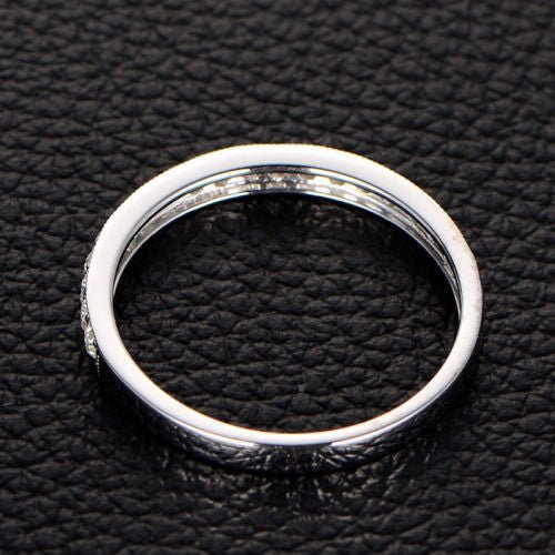Pave set Moissanite Half Eternity Wedding Band with Milgrain - Lord of Gem Rings