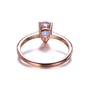 Pear cut Moonstone Engagement Ring with Diamond Accents - Lord of Gem Rings