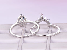 Pear Moissanite Ring Tiara Bridal Set - Lord of Gem Rings