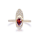Pear Ruby Moissanite Ring 14K Yellow Gold - Lord of Gem Rings