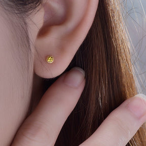 Petite Yellow Sapphire Milgrain Stud Earrings 18K Gold, 1 Pair - Lord of Gem Rings