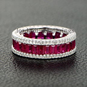 Pink Sapphire Diamond September Birthstone Band - Lord of Gem Rings