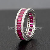 Pink Sapphire Diamond September Birthstone Band - Lord of Gem Rings