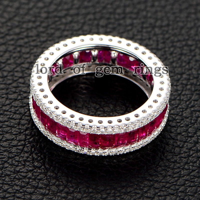 Pink Sapphire Diamond September Birthstone Band - Lord of Gem Rings