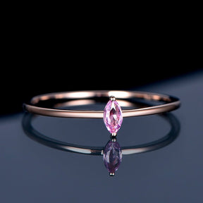 Pink Sapphire Pinky Rings, Stackable Rings 18k Rose Gold - Lord of Gem Rings