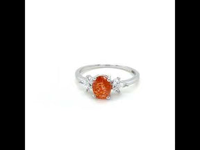 Oval Sunstone Petal Ring