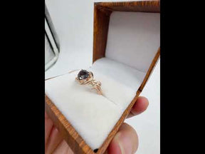 Heart Alexandrite Vintage Ring in 14K Gold/Silver